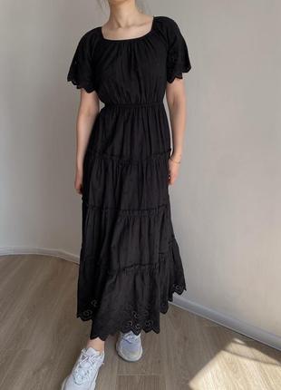 Неймовірно гарна сукня довга прошва m&s ажурна чорна