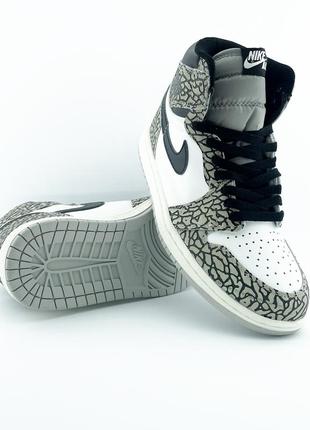 Мужские кроссовки nike air jordan 1 retro high og white cement 41-42-43-44-45