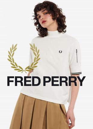 Fred perry люксовая белая футболка поло