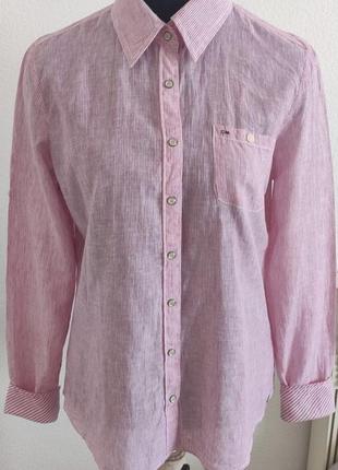 Рубашка из льна розовая Tommy hilfiger