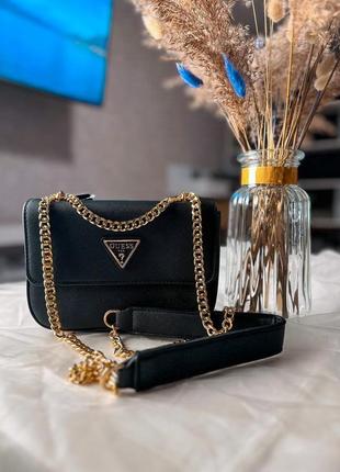 Черная сумка guess logo classic
