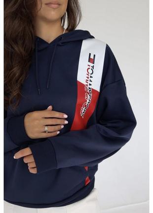 Женское оверсайзовое худи tommy hilfiger graphic flag