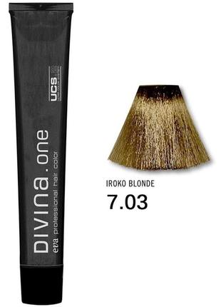 Фарба для волосся 7.03 divina.оne iroko blondeт (русий натурально-золотистий)