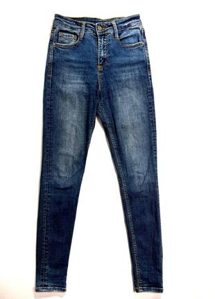 Джинси на високій талії /розмір xs/ завужені жіночі джинси / облягаючі жіночі джинси / жіночі джинси / темні жіночі джинси / високі джинси /4