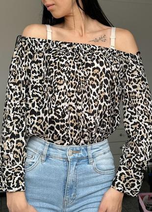 Блуза женская / блузка женская в леопардовый принт