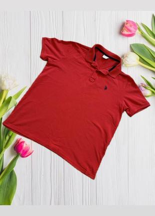 Мужская футболка-поло. красная. размер л. u.s.polo assn