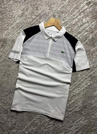 Чоловіче класичне біле поло футболка lacoste лакоста