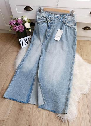 Длинная джинсовая юбка trf от zara, размер s