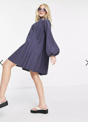Сукня-сорочка плісе вільного крою asos