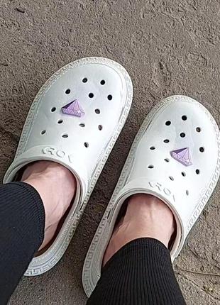 Нові мегалегкі зручні крокси/сабо/шлюпці в білому кольорі, розмір 36-41