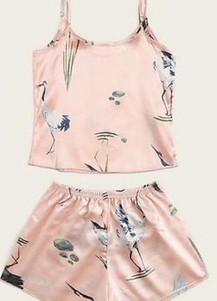 Комплект камисоль и шорты розовая пижама