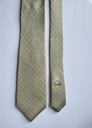 Желто-голубой галстук с дельфинами галстук tm lewin