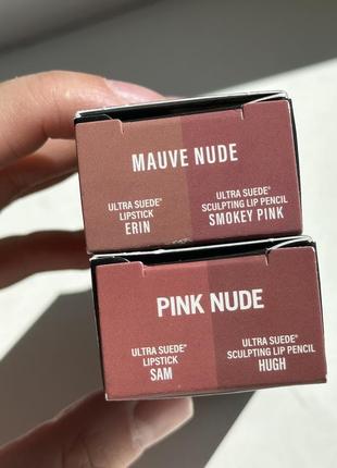 Набори для губ makeup by mario міні помада олівець для губ матова mauve nude erin smokey pink