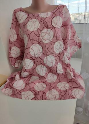Рожева блуза з льону