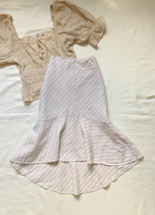 Шикарная льняная юбка polo ralph lauren, оригинал, размер м