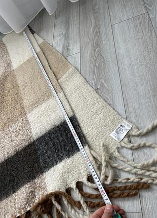 Большой теплый шарф h&amp;m шарф в клетку в бежевых цветах объемный теплый шарф из дреде