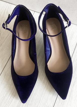 M&s туфлі фіолетові велюр англія оригінал 37 розмір