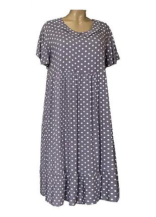 Штапельное платье с воротником горошек