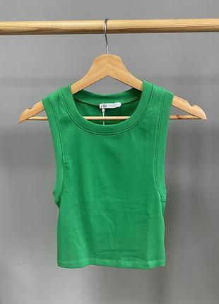 Майка плотная zara, футболка топ зара
