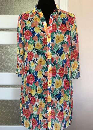 Новая женская шифоновая блуза в цветы