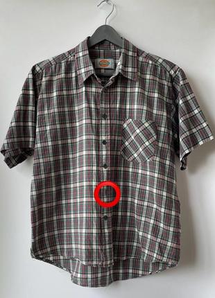 Уценка. мужская хлопковая рубашка в клетку dickens размер l