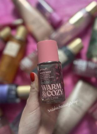 Парфумований спрей warm & cozy bubbly victoria’s secret pink міні спрей 75 мл оригінал vs