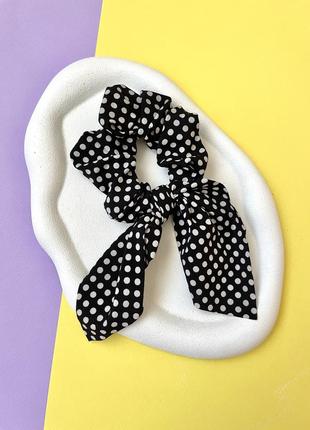 Резинка-твелые в белый горох🤍🖤