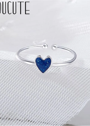 Ryoucute готическое винтажное очаровательное кольцо с голубым сердечком