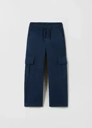 Синие брюки-карго от zara, 140