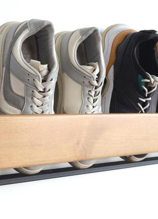 Полка для обуви настенная из дерева и металла 40x12x20 смsr.mw-3.2