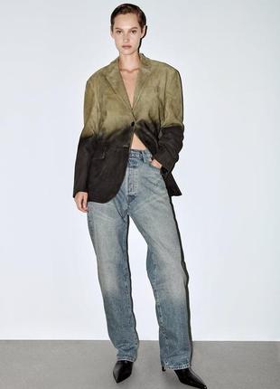 Джинси zw collection relaxed mid-rise zara