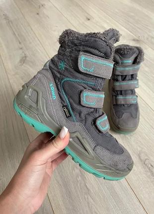 Термоботинки на липучках lowa мембрана gore-tex (не промокают) р. 33
