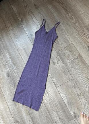 Платье миди фиолетовое