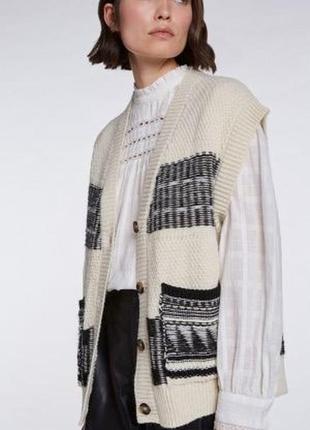 Короткий вязаный кардиган с ацтекским принтом mae by set