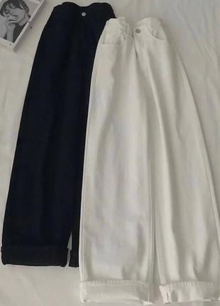 Джинси штани прямі білі чорні