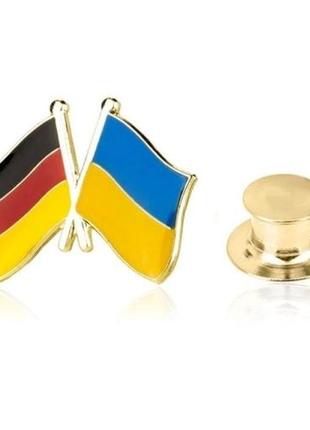 Брошка-значок унісекс broche біжутерія прапор німеччина-україна