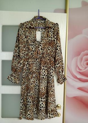 Модное леопардовые платье