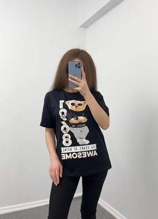 Футболка oversize с крутым мишкой 🥰