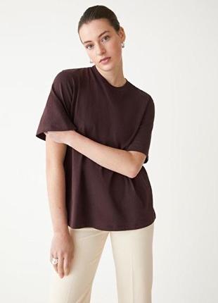 Базова футболка коричнева h&m
