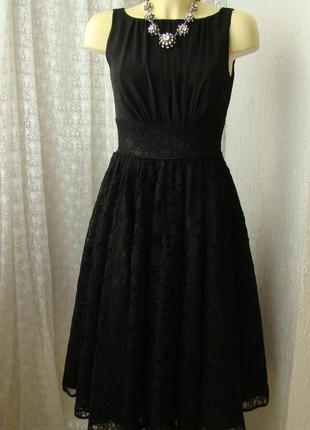 Платье черное нарядное кружево swing р.42-44 7605