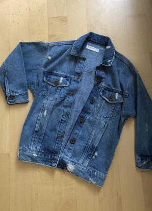 Бомбезный джинсовый пиджак zara