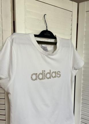 Футболка adidas в стразах майка адідас зі стразами2 фото