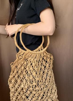 Сумка плетена з сировини бамбука