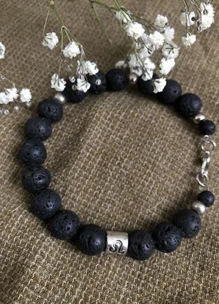 Браслет из лавы для знака зодиака лев