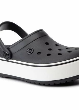 Crocband platform clog black/white жіночі сабо крокс