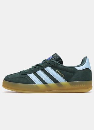 Жіночі кросівки адідас газель зелені / adidas gazelle 'collegiate green hazy sky'