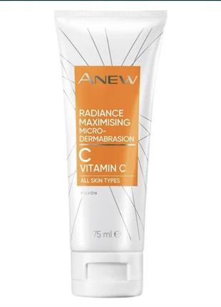 Пилинг скраб для осветления кожи с витамином с avon anew