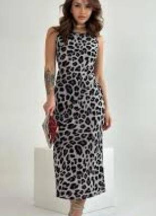 Платье майка, леопардовый принт1 фото