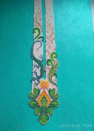 Гердан из чешского бисера цветок