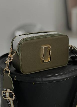 Женская сумка marc jacobs the snapshot khaki/gold